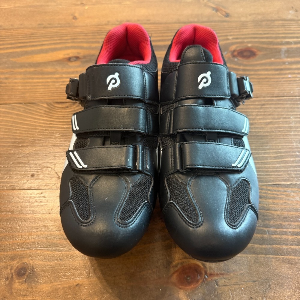 Peloton Cycling Shoes with Cleats EU Size 41 Men 8 / Women 10 Black Red - Picture 2 of 8